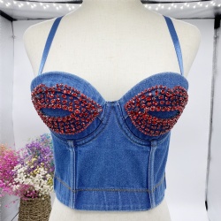 Summer New Trend Strapless Sexy Bra Top Vintage Elegant Crop Bustier