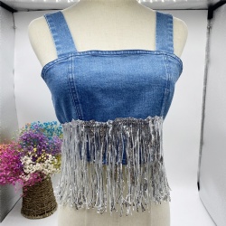 Women's Bra With Sequin Tassel Chain Can Be Worn Outside Tube Bra Womens Cowgirl Diamond Bra Women